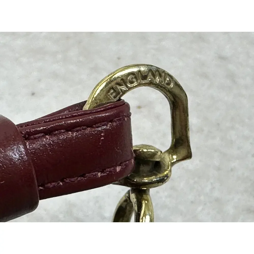 Vintage Etienne Aigner Burgundy Leather Envelope Clutch